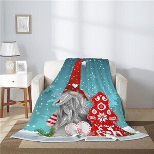 Christmas Gnomes Throw Blanket Soft Flannel Throw Blanket for Couch, Bed 80x60